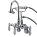 Hot Springs Triple Handle Wall Mount Clawfoot Tub Faucet with Handshower