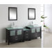 Brentford 90" Double Bathroom Vanity Set in Espresso