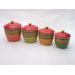 Hot Tamale Canister with Lid (Set of 4)