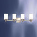  Modern Vanity Light in Polished Nickel with Opal Glass Shades