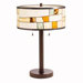 Art Glass Two Light Table Lamp in Oiled Bronze