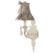  Wall Sconce with Taupe Floral Bouquet Shade in Ivory