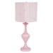 Curvature Large Table Lamp with Pink and White Stripe Round Drum Shade