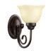 One Light Wall Sconce with Amber Scavo Glass Shade in Oiled Bronze