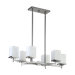 Delta Six Light Kitchen Island Light in Satin Nickel