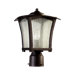 Gable One Light Outdoor Post Lantern in Oiled Bronze