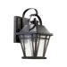 Baxter One Light Outdoor Wall Lantern with Clear Seeded Glass Shade in Old World
