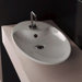 Shape 70 Above Counter Single Hole Bathroom Sink in White