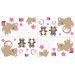 Teddy Bear Pink Collection Wall Decal Stickers 