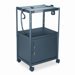 5-in-1 Adjustable-Height AV Cart with Cabinet, 24 x 18 x 26 to 42, Gray                                                      