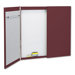 Fabric/Porcelain-on-Steel Cabinet in Mauve and White in Mahogany Frame