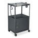 Five-In-One Adjustable-Height AV Cart with Cabinet in Gray