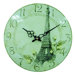 Convexed Metal Eiffel Wall Clock in Distressed Antique Wood