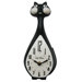 Black Cat Wall Clock in Black and White