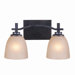 Hampden Two Light Bath Vanity in Dark Natural Iron
