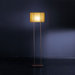 Blissy Floor Lamp in Metallic Brown Finish with Amber Pleated Shade
