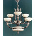 Osma Six Light Chandelier in Satin Leather
