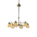 Rimini Six Downward Light Chandelier in Vintage Gold