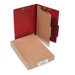Pressboard 25-Point Classification Folder, Lgl, 4-Section, Earth Red, 10/bx                                                  