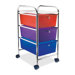 3-Drawer Organizer, w/ Casters, 13"x15-1/4"x26, Smoke
