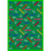 Educational Crayons Green Kids Rug
