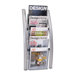 Literature Rack, Wall, 4-1/3"x13"x27-1/2", 5 Pocket
