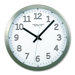 Wall Clock, 9" Round, Arabic Numerals, Silver/White