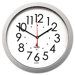 Quartz Flat Rim Clock, 13-1/4in, Silver, 1 AA Battery                                                                        