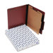 Pressboard Classification Folders, Letter, 4-Section, Red, 10/box                                                            