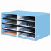 Decorative Eight Compartment Literature Sorter, Letter Size, Cornflower Blue                                                 