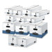Storage File, 8-1/4"x23-1/4"x4-1/4", Check/Deposit, 12 Count, White/Blue