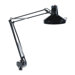 Professional Three-Way Incandescent/Flourescent Clamp-On Lamp, 40" Reach, Black                                              