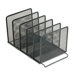 Mesh Stacking Sorter, Five Sections, Metal, 8 1/2w x 14 1/4d x 7 1/2h, Black                                                 