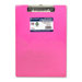 Plastic Clipboard, Letter, Holds 1/2" of Paper, Neon Pink