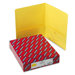 Two-Pocket Portfolio, Embossed Leather Grain Paper, 100-Sheet Capacity, Yellow                                               