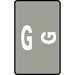 Alpha-Z Color-Coded Second Letter Labels, Letter A, 100/Pack, Letter G, Gray
