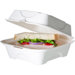 Bagasse Hinged Clamshell Containers in White
