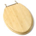 Deluxe Bamboo Elongated Toilet Seat with Asian Brass Hinges in Natural Blond