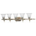 French Regency Five Light Bath Vanity in Antique Brass