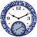 Mosaic Sea Clock with 14" Thermometer