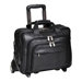I Series Gold Coast Leather 2-in-1 Removable-Wheeled Laptop Briefcase in Black