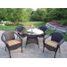 Resin Wicker 5 Piece Dining Set with Cushions