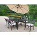 Rochester 9 Piece Dining Set with Cushions and Umbrella