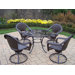 Elite Resin Wicker 5 Piece Swivel Dining Set