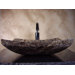 Hand Carved Zen Cut Vessel Sink in Brown