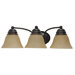 Empire  Vanity Light with Champagne Linen Washed Glass in Mahogany Bronze