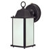 Energy Star  Wall Lantern with Clear Beveled Glass in Textured Black