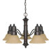 Gotham 5 Light Chandelier with Washed Linen Glass