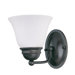 Empire  Wall Sconce with Frosted White Glass in Mahogany Bronze