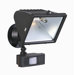 12" Two Light Flood Light with Motion Sensor in Black